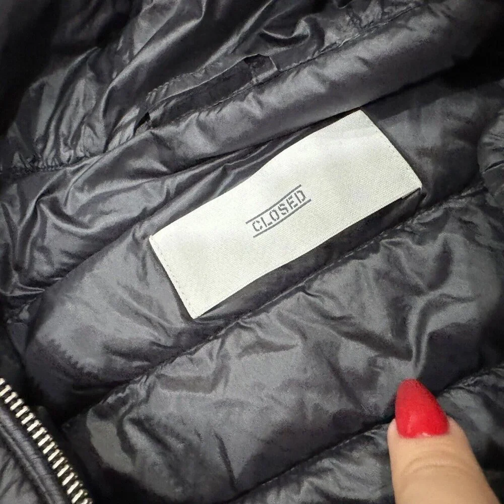 Women’s CLOSED Italian Designer Jacket Black Small S‎ Feather Blend